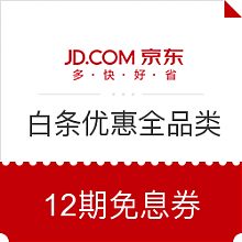 京东白条领神券  全平台12期免息