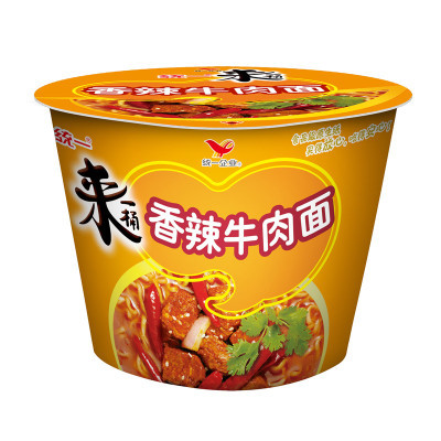 ￥39.90 统一 来一桶 香辣牛肉面 107g*12桶/整箱