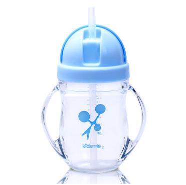 亲亲我（kidsme） 双耳晶透吸管杯 906025 240ml*3件 ￥72