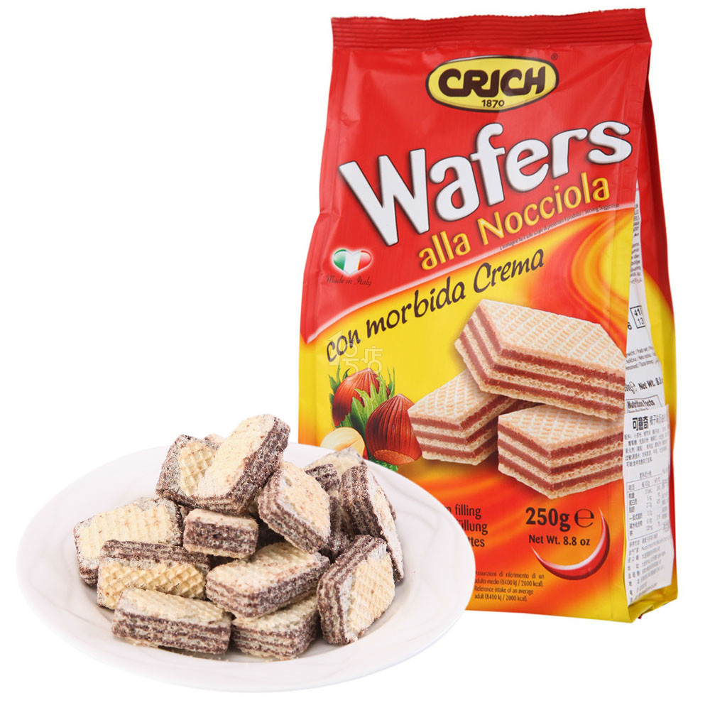Crich可意奇 榛子味奶油威化饼干 250g 意大利进口*18 122.1元