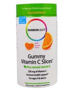 Rainbow Light 软糖维生素C片浓郁柑橘味 90粒