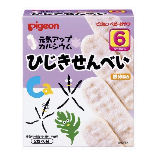贝亲 婴儿小零食 高铁高钙羊栖菜仙贝米饼 6月起 6袋入×12盒