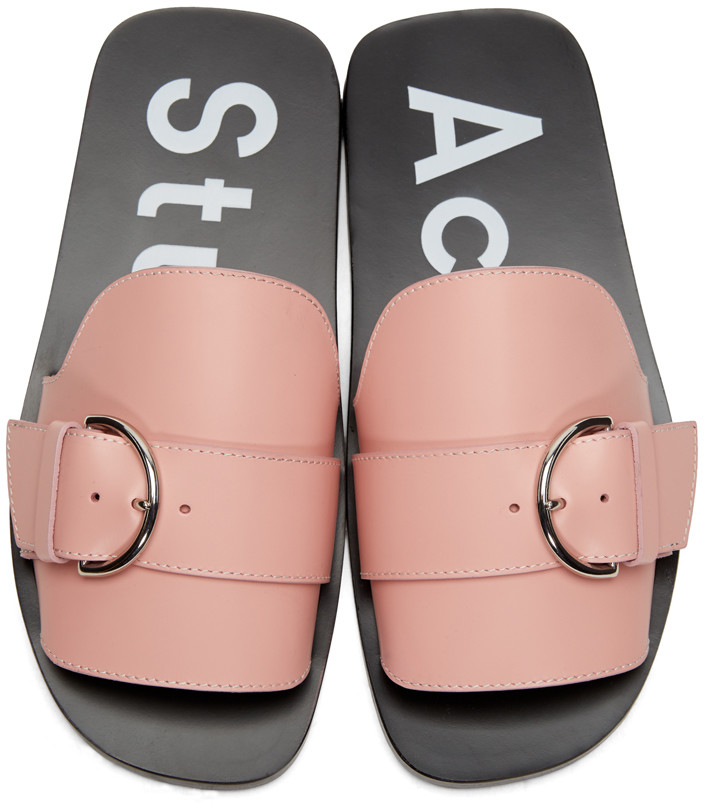 【春夏新款】Acne Studios 裸粉色 简约风皮革拖鞋 5（约2861元）