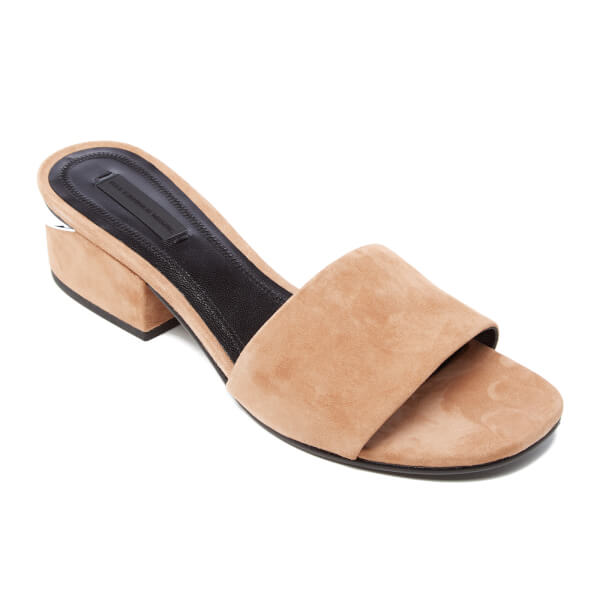 Alexander Wang 裸粉色麂皮断跟拖鞋 £340（约2966元）