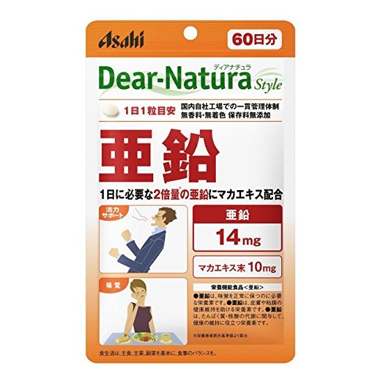 ASAHI 朝日 Dear natura 酵母亚铅补锌片 60粒