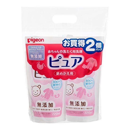 Pigeo 贝亲 无添加温和洗衣液 替换装 720ml*2个