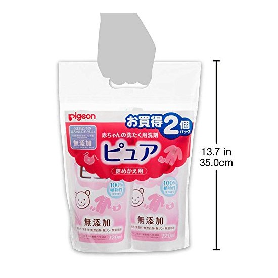 Pigeo 贝亲 无添加温和洗衣液 替换装 720ml*2个