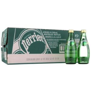 【京东超市】法国进口 巴黎水天然含气矿泉水330ml*24 整箱（Perrier） 矿泉水