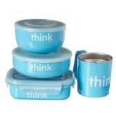 【中亚Prime会员】Thinkbaby 辛克宝贝 儿童餐具 4件套蓝色款 到手价249元