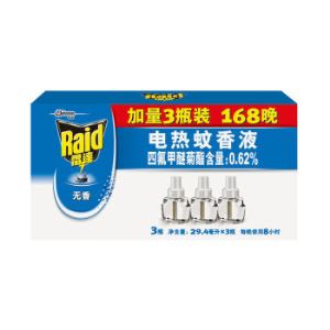 雷达 电热蚊香液 加量3瓶装 无香型（可用168晚）补充装 驱蚊液 *2