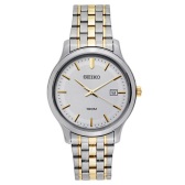 史低价！Seiko 精工Dress 双色不锈钢男士石英表 $64.0（约464元）