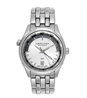 史低价！Hamilton Jazzmaster 爵士系列GMT自动机械男表 H32605151