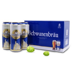 【京东超市】德国原装进口 天鹅城堡（Schwanenbrau）精品礼盒装小麦黑啤酒 500ml*8听 醇厚浓香*2件 *2件