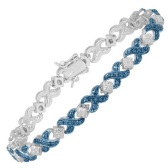 特价！Jewelry.com 优雅蓝钻扣接手链 $19（约132元）