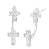 气质十字闪亮锆石悬浮耳钉 $19（约133元）
