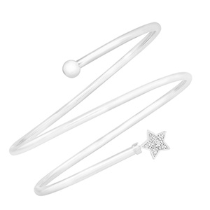 Jewelry.com ：镶钻星星螺旋多圈气质手镯
