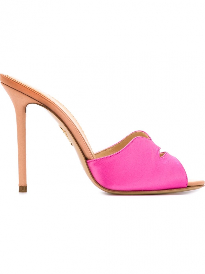 黄金36码有货！CHARLOTTE OLYMPIA 玫红色高跟凉拖 6（约1565元）