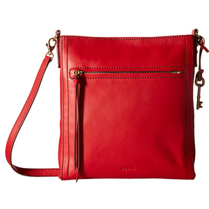 Fossil Emma North/South 女士斜挎包 红色低价 $59.99