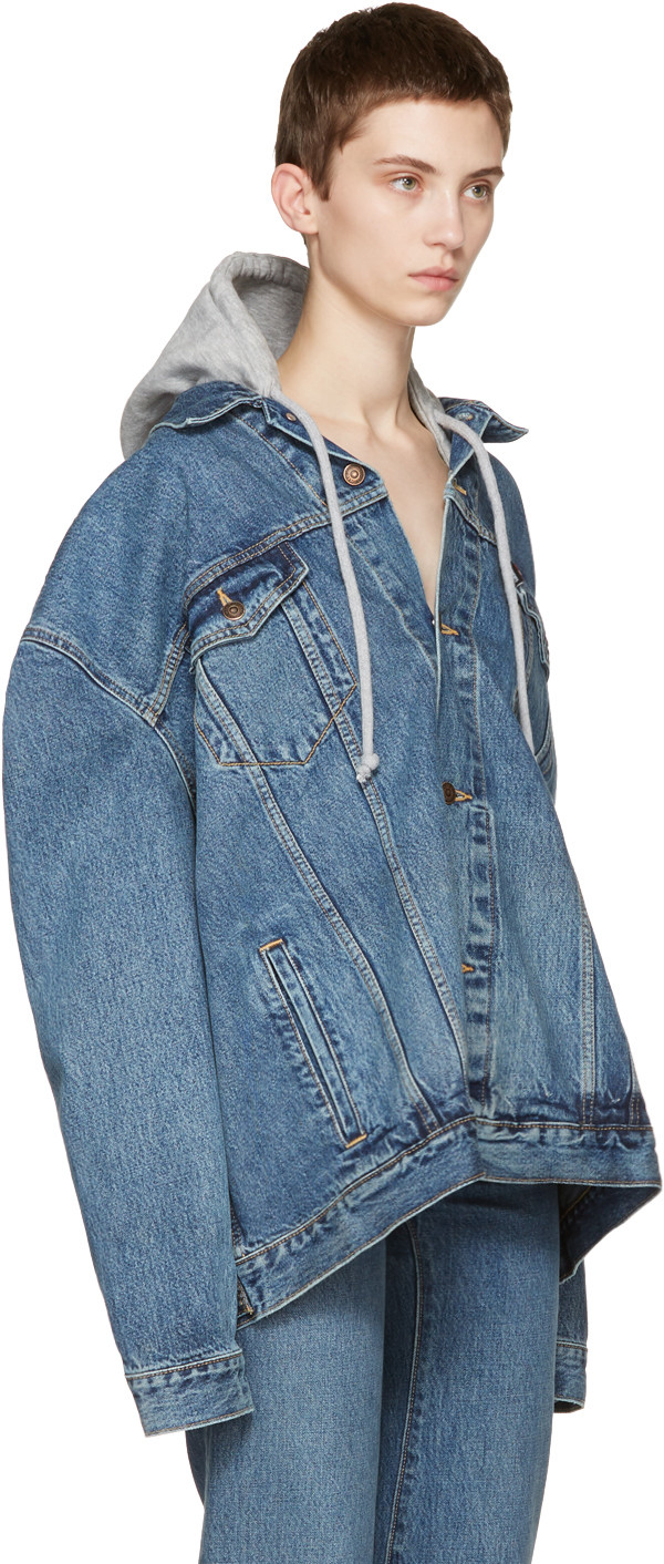 下一个爆款？Vetement X Levi's Oversized风连帽牛仔衣 65（约10409元）