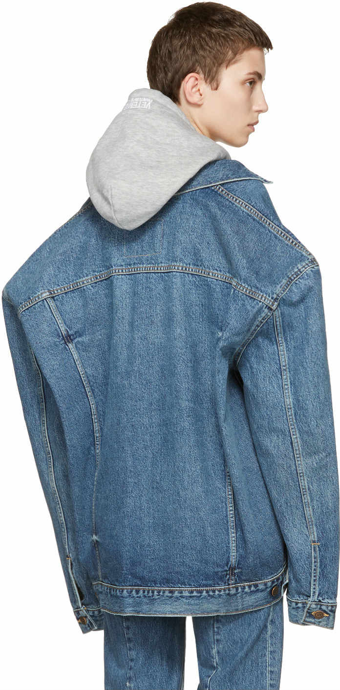 下一个爆款？Vetement X Levi's Oversized风连帽牛仔衣 65（约10409元）