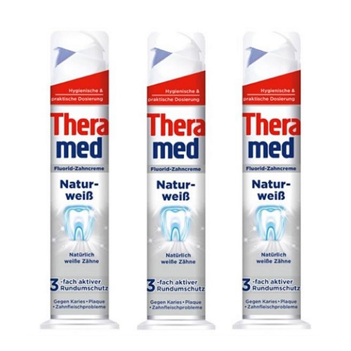 运费5欧！Theramed 泰瑞美 美白去牙石站立式牙膏 100ml*3 6.99欧（约54元）