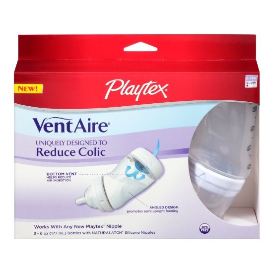 Playtex 倍儿乐 BPA Free Ventaire 婴儿防胀气标准口径奶瓶套装 3个装