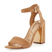 时髦又好穿的 Sam Edelman “Synthia” 绒面粗跟凉鞋 $72（约522元）