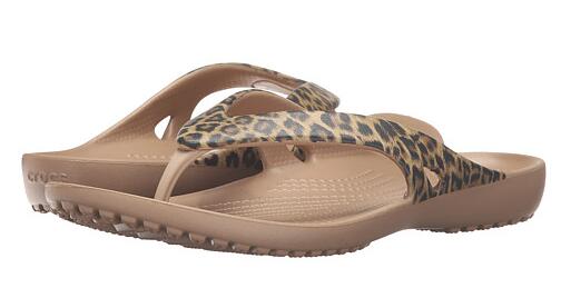 Crocs 卡洛驰 Kadee II Leopard Print 人字拖
