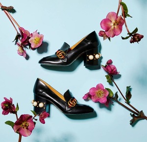 Gucci珍珠鞋、穆勒鞋上新, 正红Loafers补货