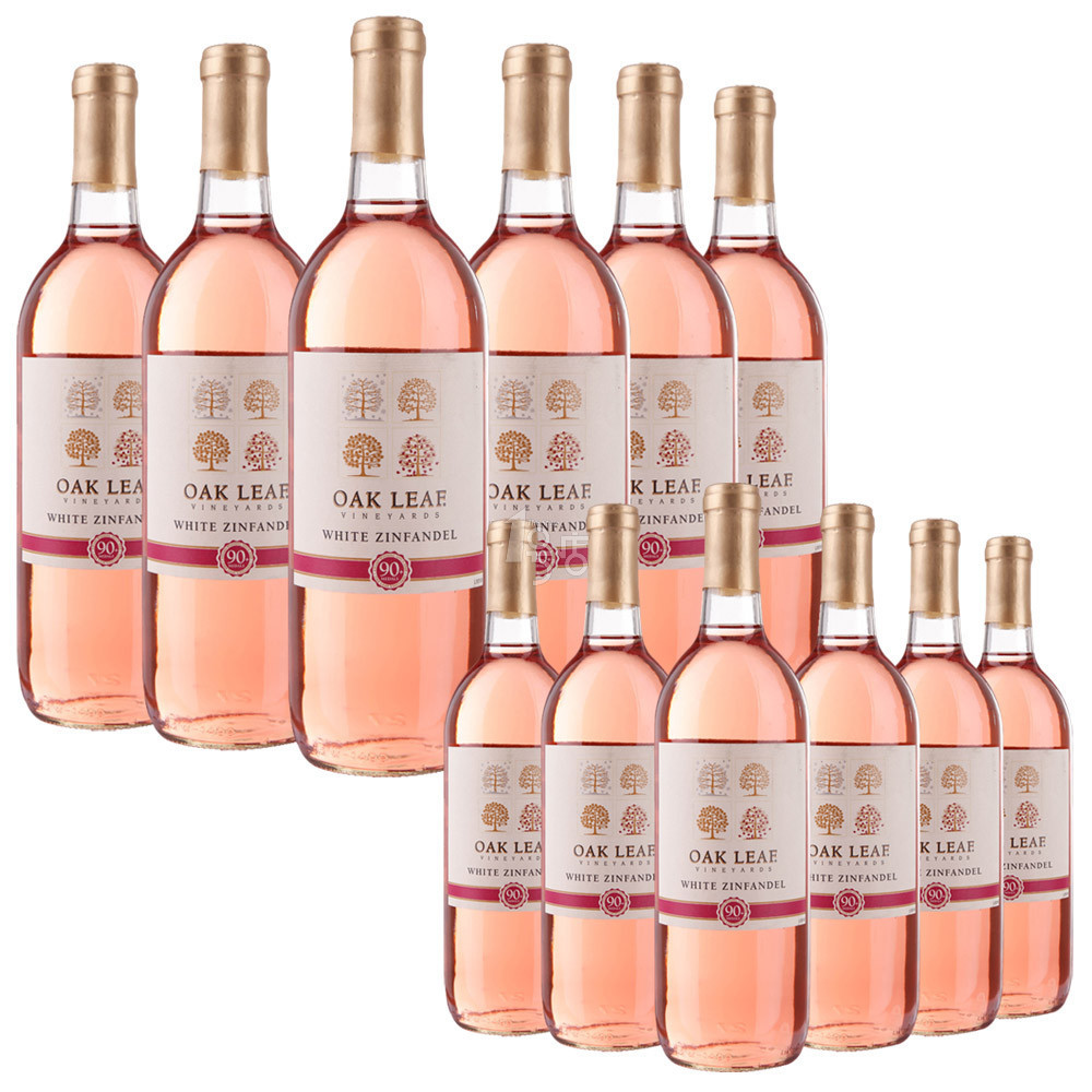 历史低价： OAK LEAF老橡树 白仙粉黛桃红葡萄酒 整箱装 750mL*12瓶 *2件 199元（合99.5元/件）