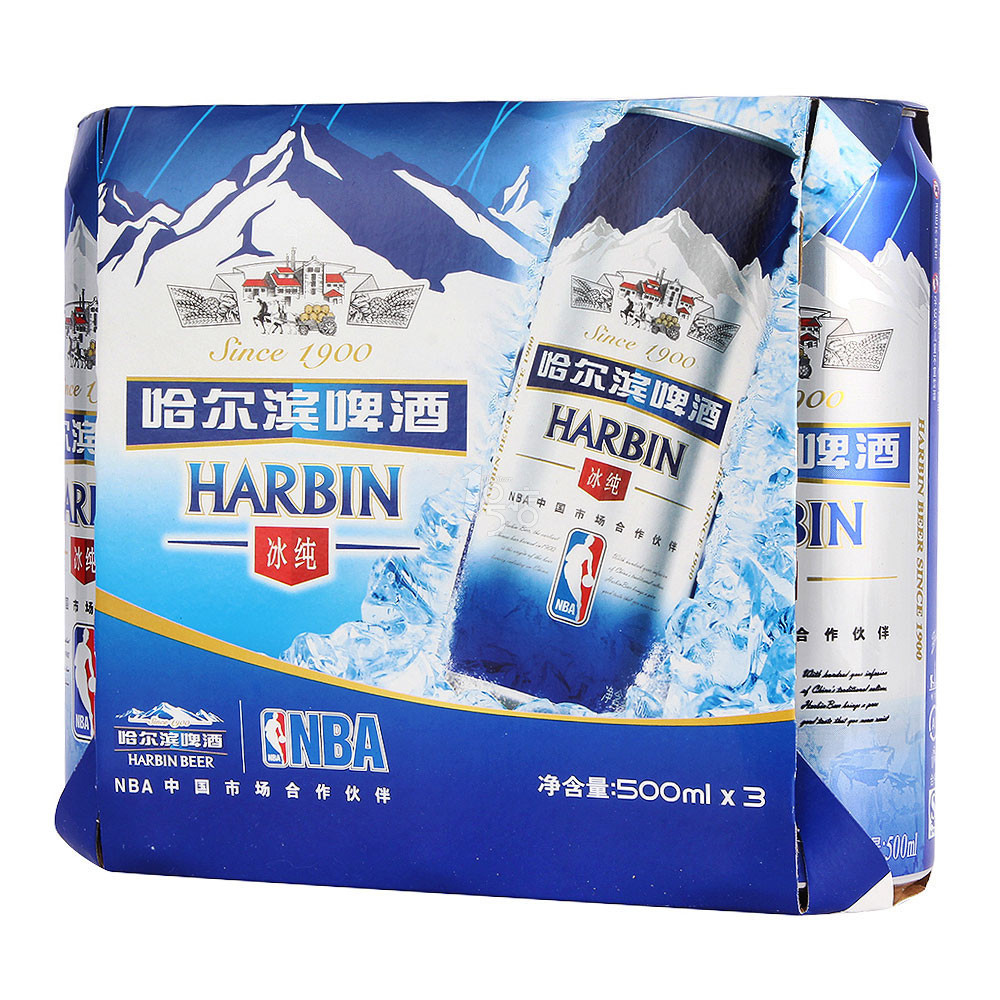 ￥9.9 HARBIN 哈尔滨 冰纯啤酒 500ml*3罐