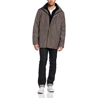 Calvin Klein 卡尔文·克莱恩 Poly Bonded 男式双层连帽夹克，X-Large 约245.91元 原价 677.93元