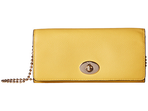 COACH 蔻驰 Crossgrain Leather Slim Chain Envelope 女士斜挎包