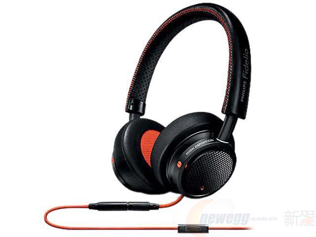 ￥299 PHILIPS飞利浦FidelioM1MKIIBO/27耳罩耳机带麦克风黑橙色-新蛋中国