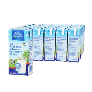 欧德堡（Oldenburger） 超高温灭菌脱脂牛奶 200ml*24盒 德国进口 ￥40