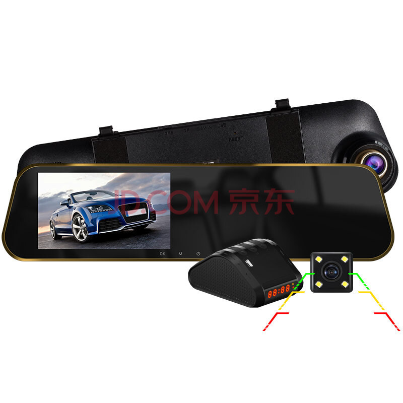 ￥349 群华（VOSONIC）F600后视镜行车记录仪云电子狗多功能一体机 流固测速 GPS定位 微信查车