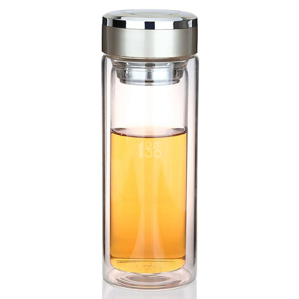￥9.9 MAXCOOK美厨双层玻璃杯泡茶杯水杯带滤网280ML MCB186