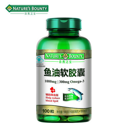 自然之宝（Nature's Bounty ） 鱼油软胶囊 100粒 保护视力 提高记忆力 辅助降血脂降三高 可199-100 ￥39