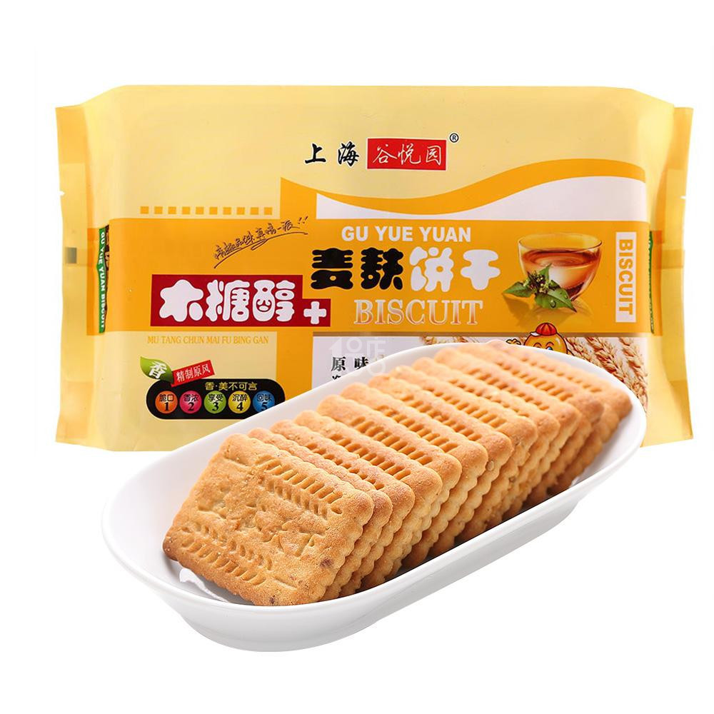 限华东！谷悦园 木糖醇 麦麸饼干 200g/袋 4.6元
