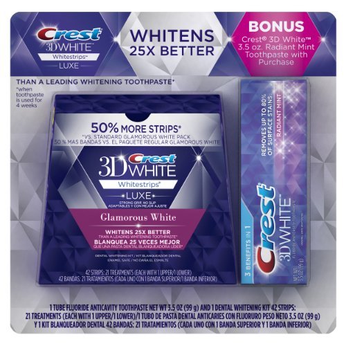 Crest 3D美白牙贴 (21贴装)+ 超效美白牙膏(3.5Oz)套装 $25.98（约175.44元）