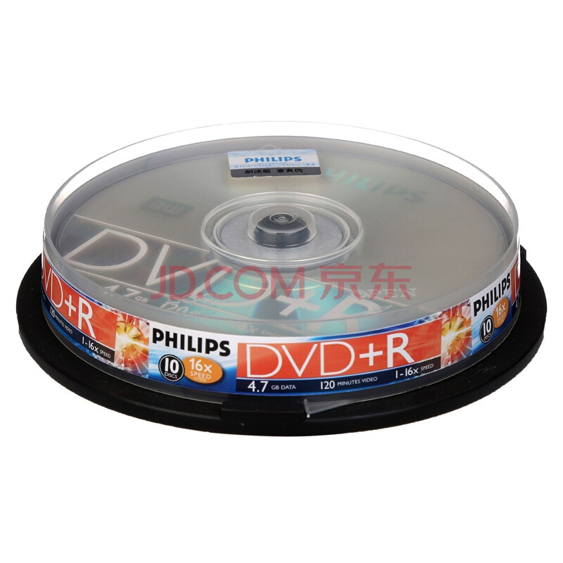 ￥16 飞利浦（PHILIPS）DVD+R 16速 4.7G 桶装10片 刻录盘