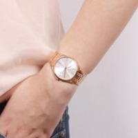 每件$88或一对$160 Calvin Klein TIME 系列玫瑰金PVD涂层情侣对表