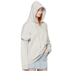 MM6 Maison Martin Margiela Grey Basic Layered Hoodie 女款灰色卫衣
