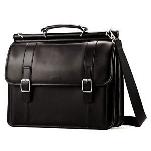 折合349.93元 Samsonite 新秀丽 Dowel Flapover 男款真皮公文包