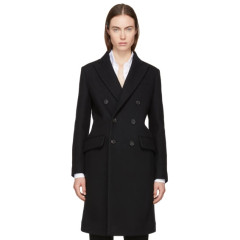 Dsquared2 Black Wool Double-Breasted Coat 黑色羊毛双排扣大衣