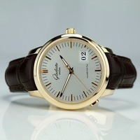 $8500 (原价$21500) 国内公价16W5千 德国 Glashutte 格拉苏蒂参议员系列18K玫瑰金机械奢华男表