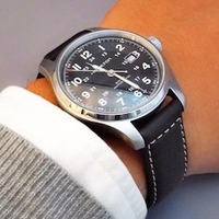 $438 (原价$995) 国内公价 ¥ 7340 Hamilton Khaki Field 系列钛金属机械男表