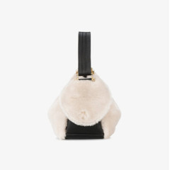 MANU ATELIER fernweh shearling shoulder bag 羊羔绒拼色手袋