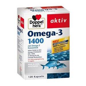 Doppelherz 双心 深海鱼油 Omega-3 1400mg 胶囊 120粒 €13.96，直邮约120元