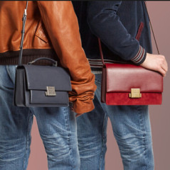 Saint Laurent Navy Bellechasse School Satchel 海军蓝真皮包包